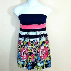 Johnny Martin sundress mini strapless tube floral